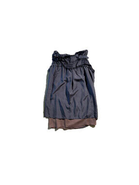 Vera Wang Charcoal Grey Satin Sleeveless Blouse Size US 6 / EU 40